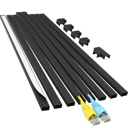 Yecaye Cord Hider, 113in One-Cord Cable Raceways, W0.59in H0.4in, White