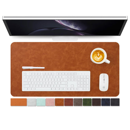 Distressed Leather Desk Mat - Non-Slip PU Desk Pad for Office and Home - Desk Organization and Accessories - Ideal for Large Mouse Pad and Desk Mats on Top of Desks(Tan,31.5"x 15.7")