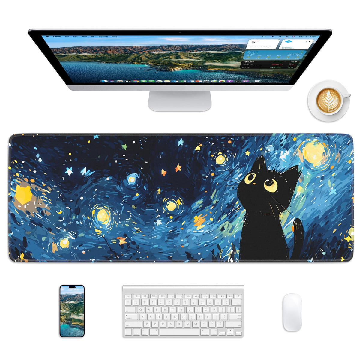 Mouse Pad 31.5x11.8in Large Desk Mat Non-Slip for Office