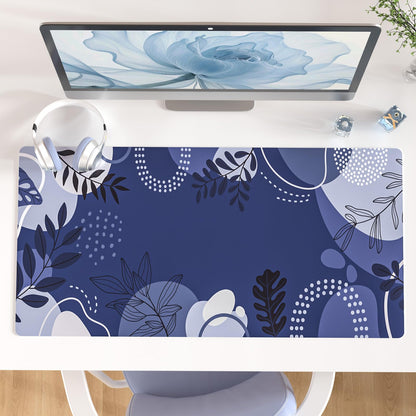 Faux Leather Large Mouse Pad, Office Desk Mat, 31.5"x15.7", Pink Floral
