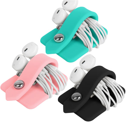 Headphone Case Cord Organizer Earbuds Holder Earphones Case Wrap Winder Headset Keeper Cord Manager Cable Organizer Black