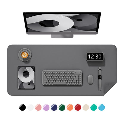 Desk Pad, 30" x 14" PU Leather Non-Slip Desk Mat Large Mouse Pad for Desktop, Waterproof Laptop Computer Writing Mat for Office, Home, Work, Gaming, Ivory White