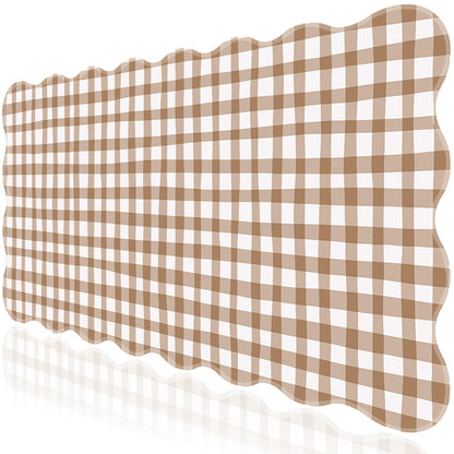 L-SPOUTTO Pink Mouse Pad,Geometric Desk Mat XXL Large Scalloped Gaming Mousepad,35.4x15.7in Non-Slip Rubber Base Keyboard Pad Waterproof Desktop Mat for Laptop Computer Game Home Office-Checkered
