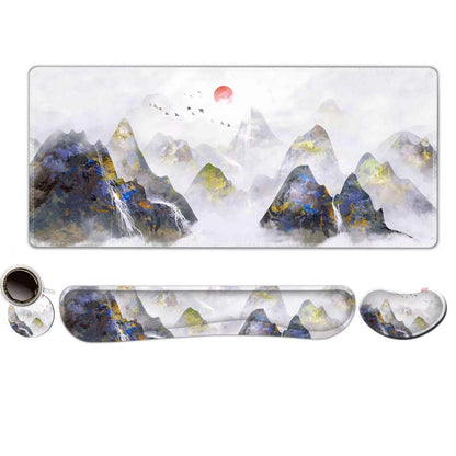 ToLuLu Extended Gaming Mouse Pad, Memory Foam Keyboard Mouse Wrist Rest Set