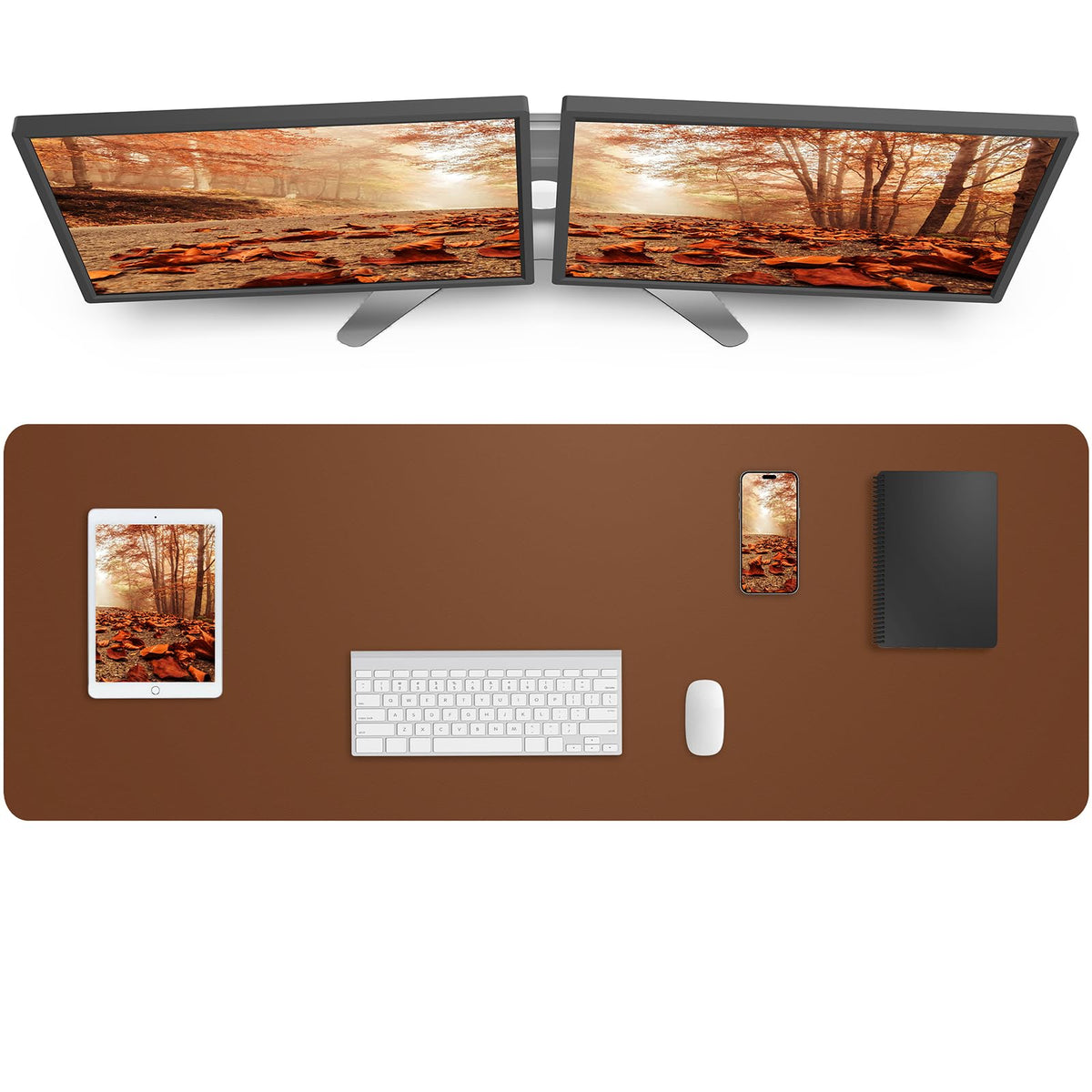 Leather Desk Pad Blotter,Mouse Pad,Office Desk Mat, Non-Slip PU Leather Desk mat,Large Desk mat,Waterproof Keyboard mat for Office/Home/Decor (Black,35" x 17")