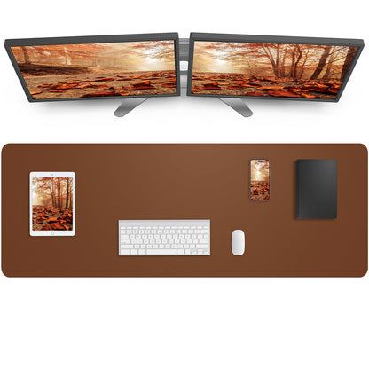 Leather Desk Pad Blotter,Mouse Pad,Office Desk Mat, Non-Slip PU Leather Desk mat,Large Desk mat,Waterproof Keyboard mat for Office/Home/Decor (Black,35" x 17")