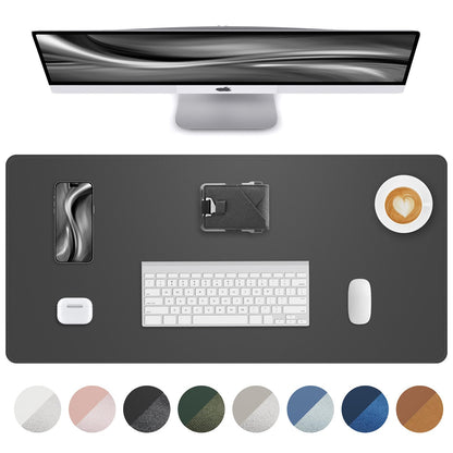 AFIING Desk Pad Protector 23.6" x 13.7" - Non-Slip Waterproof PU Leather Desk Mat for Mouse, Keyboard, Laptop, Office and Home Workspace (Beige)