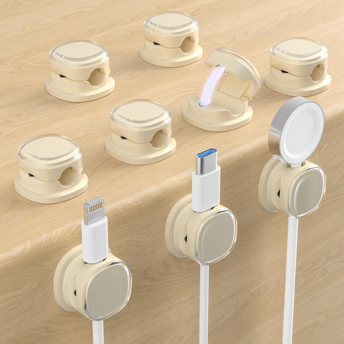 Magnetic Cable Clips, Cute Desk Charger Cord Holder
