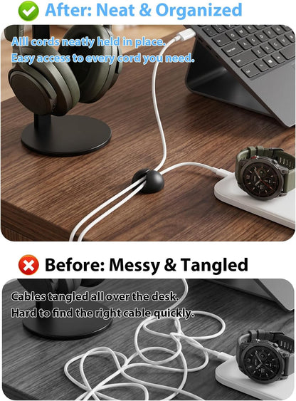 Shintop 6pcs Cord Holder for Nightstand, Self-Adhesive Cable Clips