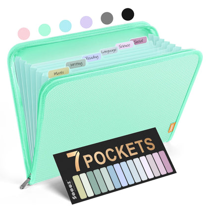 Sooez 13 Pocket Accordion File Organizer, Zipper Expanding File Folder A4