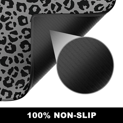 BOSOBO Extended Gaming Desk Mat, XXL Full Cover 31.5 x 11.8 Inches, Black Leopard Print