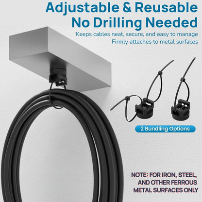 225-Pc Magnetic Cable Ties Set,Magnetic Zip Tie Mounts & Cable Ties