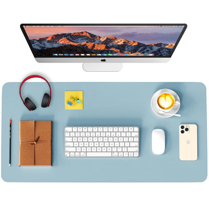 Non-Slip Waterproof Leather Desk Pad Mouse Mat, Purple 31.5x15.7 in