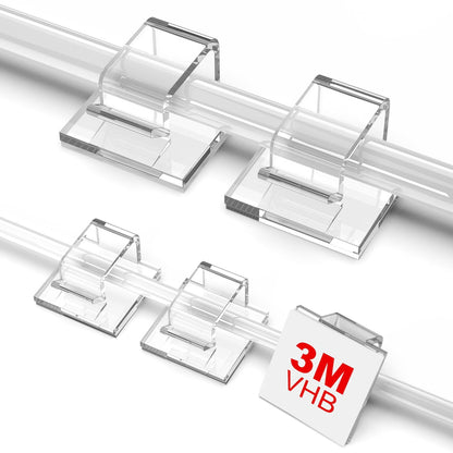 TidyHelper 100 PCS Adhesive Cable Clips White, Small & Large