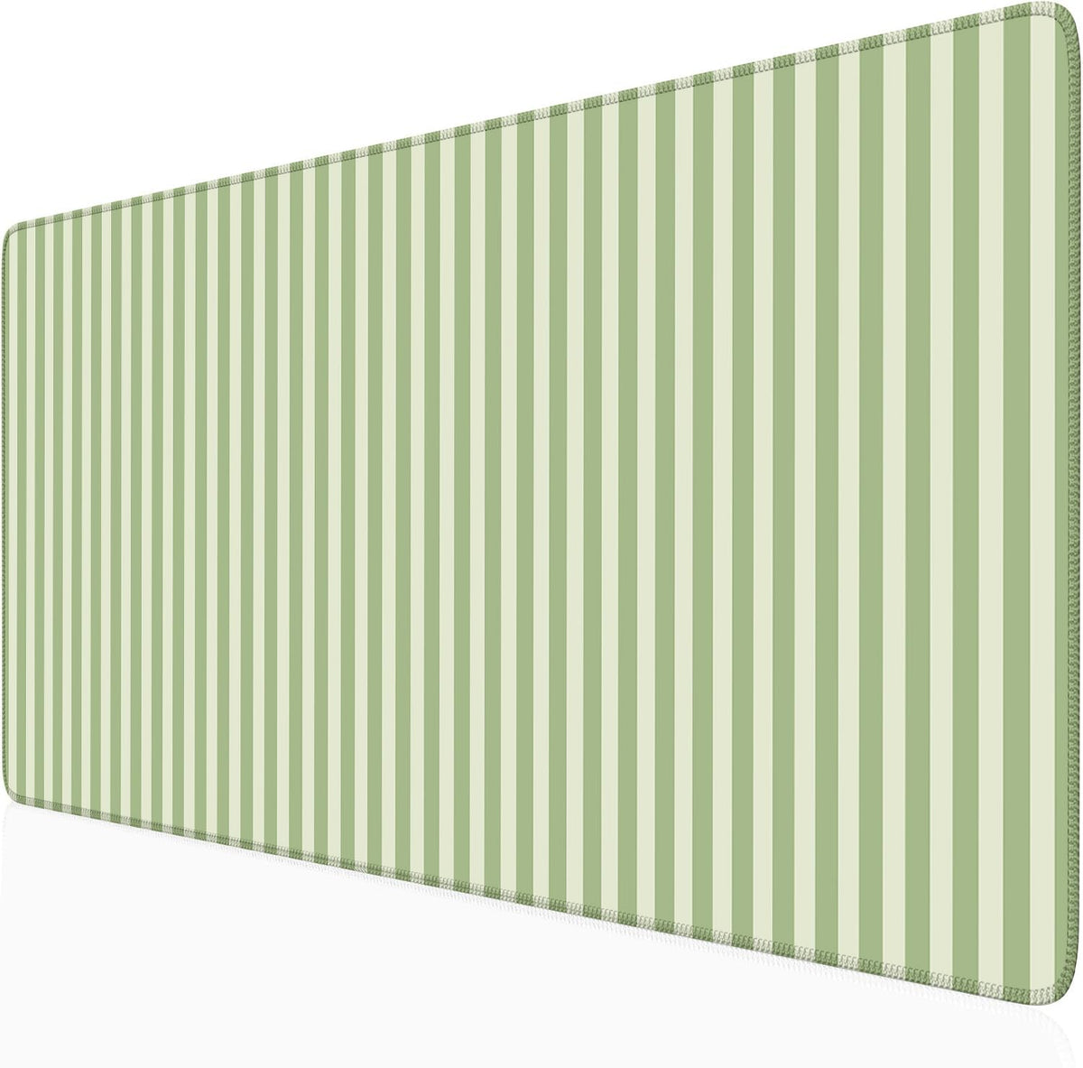 Beige Striped Desk Mat Cute Pastel XXL Large Gaming Mouse Pad Desk Pad Kawaii Aesthetic Home Office Decor Cozy Keyboard Laptop Computer Mat