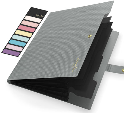 Sooez Accordion File Organizer, Expanding File Folder with Label, 5 Pocket
