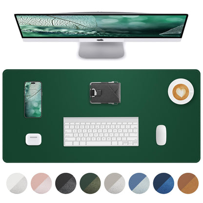 AFIING Desk Pad Protector 23.6" x 13.7" - Non-Slip Waterproof PU Leather Desk Mat for Mouse, Keyboard, Laptop, Office and Home Workspace (Beige)