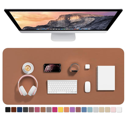 Hsurbtra Desk Pad, 30" x 14" PU Leather Desk Mat, XL Extended Mouse Pad, Waterproof Desktop Blotter Protector, Non-Slip Ultra Thin Large Laptop Keyboard Writing Mat for Office Home, Pink