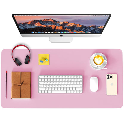 Non-Slip Waterproof Leather Desk Pad Mouse Mat, Purple 31.5x15.7 in