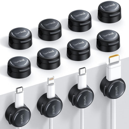 Lamicall 8 Pack Magnetic Cable Clips Cord Organizer - Silver Shine Design