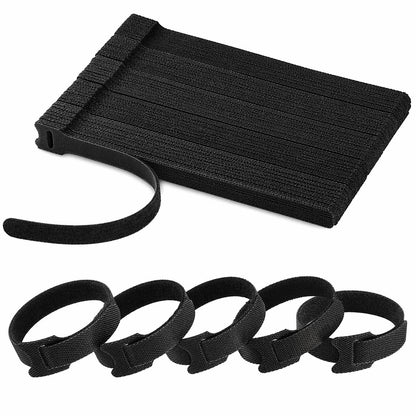 70pcs Cable Ties Reusable Black and White Wire Ties Cable Management Cord Ties Reusable for Electronics Hook and Loop Cable Ties for Computer 4 6 8 Inch