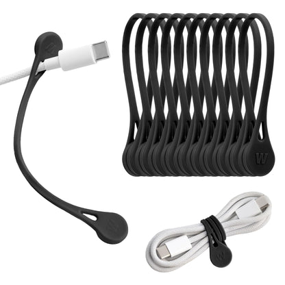 Wrap-It Storage MagnaTies 10pk Magnetic Silicone Ties for Cords