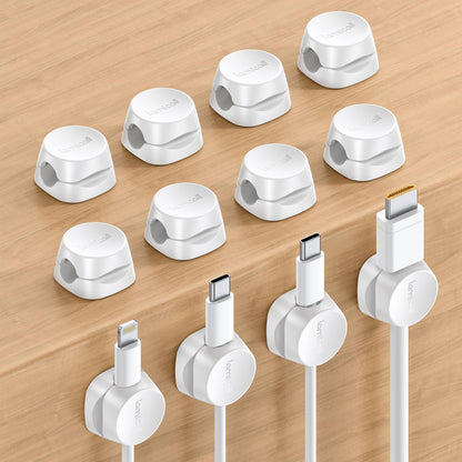 Lamicall 8 Pack Cord Organizer, [1s Lock] Cable Management Clips for Desk