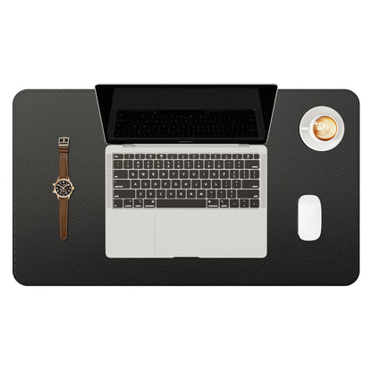 YSAGi Genuine Leather Desk Mat, 31.5"x15.8" Office Desk Pad, Thick Premium Table Pad with Stitched Line, Non-Slip Laptop Writing Pad with Rubber Base (Dark Brown, 31.5"x15.8")