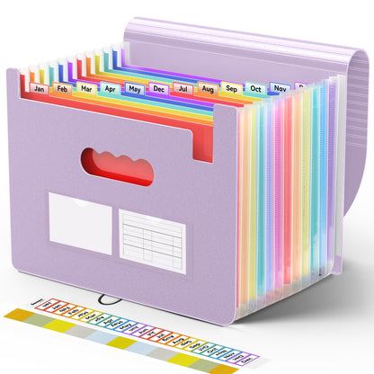 Sooez Accordion File Organizer, 13 Pocket Expanding File Folders, Letter/A4
