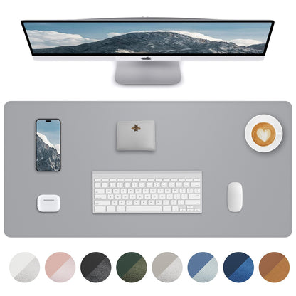 AFIING Desk Pad Protector 23.6" x 13.7" - Non-Slip Waterproof PU Leather Desk Mat for Mouse, Keyboard, Laptop, Office and Home Workspace (Beige)