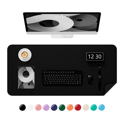 Desk Pad, 30" x 14" PU Leather Non-Slip Desk Mat Large Mouse Pad for Desktop, Waterproof Laptop Computer Writing Mat for Office, Home, Work, Gaming, Ivory White