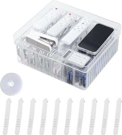 Large Cord Storage Box with Lid, Clear, Wire Ties Included