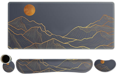 ToLuLu Extended Gaming Mouse Pad, Memory Foam Keyboard Mouse Wrist Rest Set