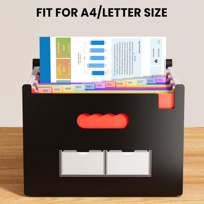 Sooez 24 Pockets Expanding File Folder, Accordion File Organizer, Letter/A4