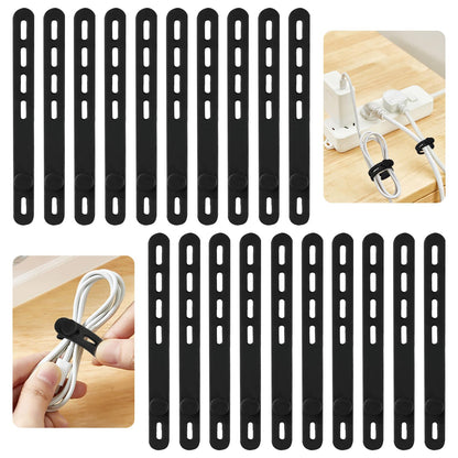 25 Pcs Silicone Cable Ties, Reusable Cable Straps Wire Organizer.
