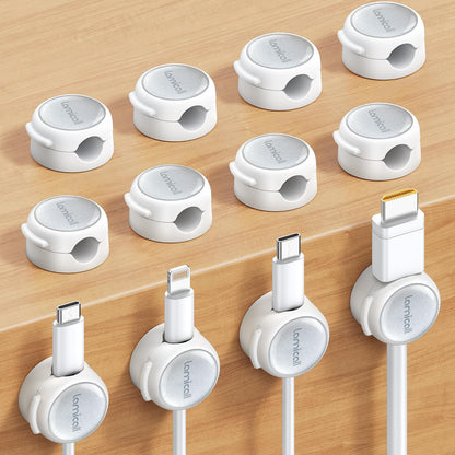 Lamicall 8 Pack Magnetic Cable Clips Cord Organizer - Silver Shine Design
