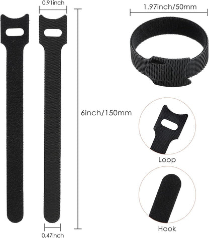 MVYC 120PCS 6 Inch Reusable Cable Ties Wire Ties Cord Organizer Cable Organizer Adjustable Management Black