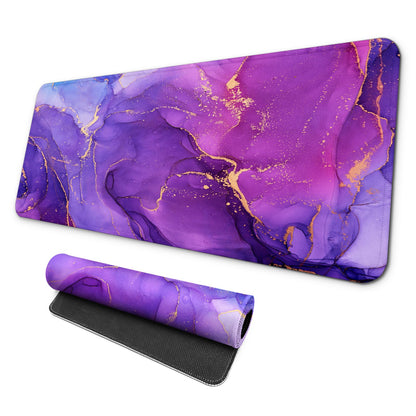 MAY FLOWER Gaming Mouse pad, Large Laptop Mousepad, Full Keyboard Mat, Long Computer Mouse Mat for Home and Office, Anti-Slip Rubber Base, 31.5 x 11.8 Inches (Leopard Print)
