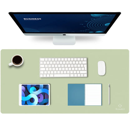 K KNODEL Large Office Desk Mat, Leather Mouse Pad (31.5"x15.7", Black)
