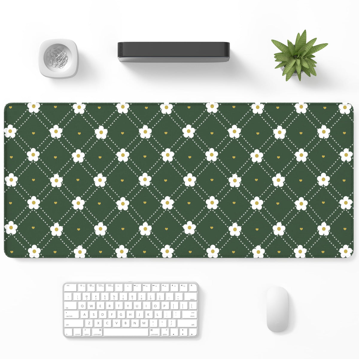 Desk Mat, Large Gaming Mouse Pad, 32" x 12", Boho Retro Floral