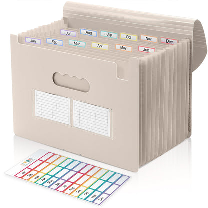 SKYDUE Accordion File Organizer, Expanding File Folder with 13 Pockets, Portable Document Paper Bill Receipt Organizer, Home School Office Supplies, Letter A4 Size Haze Blue