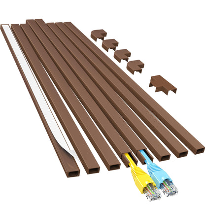 Yecaye Cord Hider, 113in One-Cord Cable Raceways, W0.59in H0.4in, White