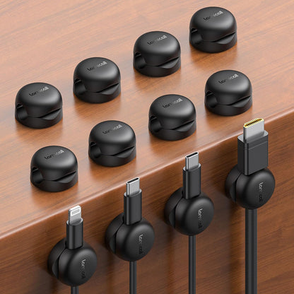 Lamicall 6 Pack Cable Clips, Compact Spring Cord Organizer Holder for Desk