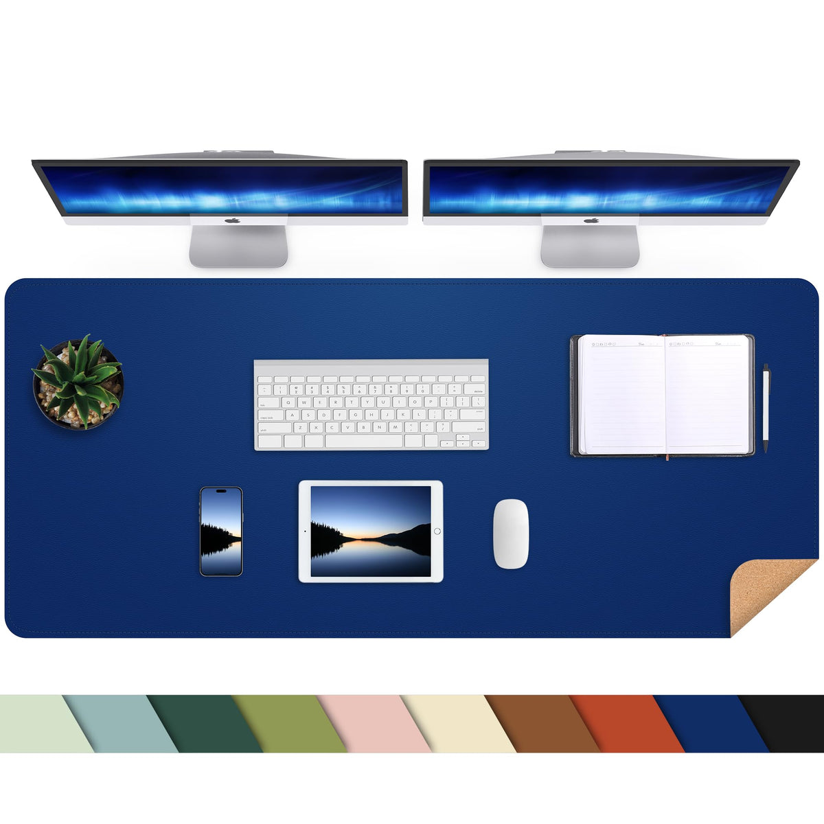 AFIING Large Desk Mat, 47" x 17", Black