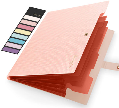 Sooez Accordion File Organizer, Expanding File Folder with Label, 5 Pocket