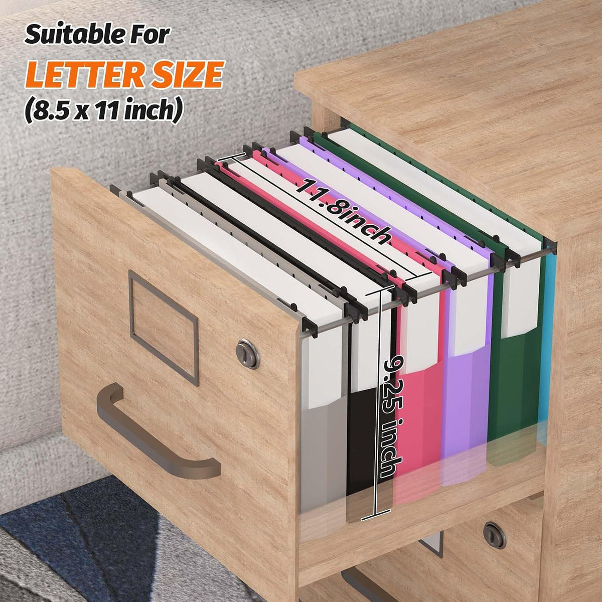 SHUTEX Extra Capacity Plastic Hanging File Folders,12 Pack,Letter, 6 Colors