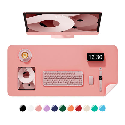 Desk Pad, 30" x 14" PU Leather Non-Slip Desk Mat Large Mouse Pad for Desktop, Waterproof Laptop Computer Writing Mat for Office, Home, Work, Gaming, Ivory White