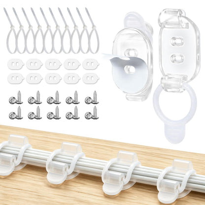 10 Pack Adhesive Cable Clips, Adjustable Cable Management Clips Black