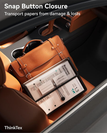 ThinkTex Plastic Expanding File Folders, Transparent Envelopes with Elastic