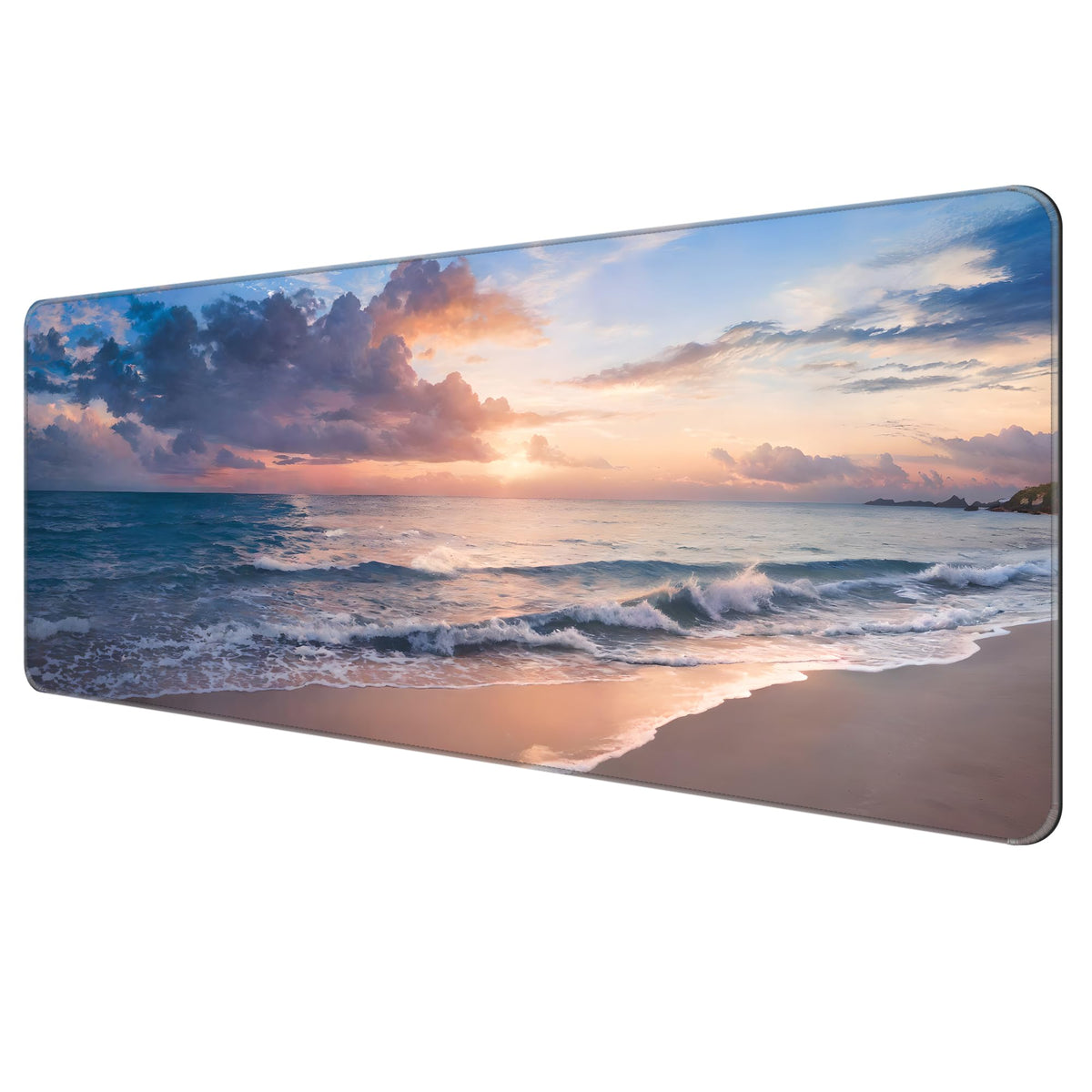 Large Thin Mouse Pad with Stitched Edges, Galaxy Space